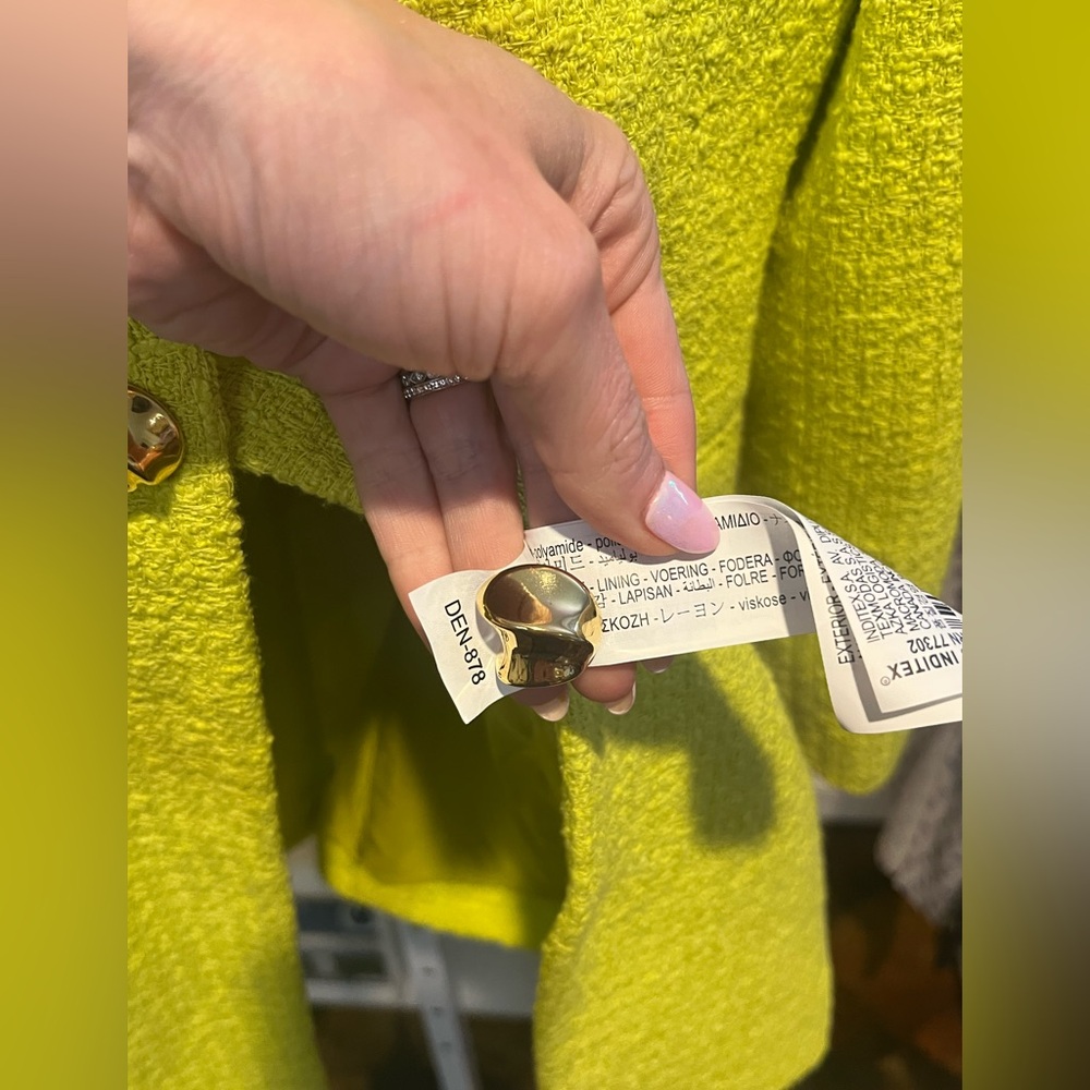 NWOT Zara Lime Green Textured Blazer - Bloggers Favorite - Picture 12 of 13